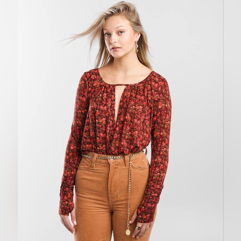 Free People floral Bodysuit